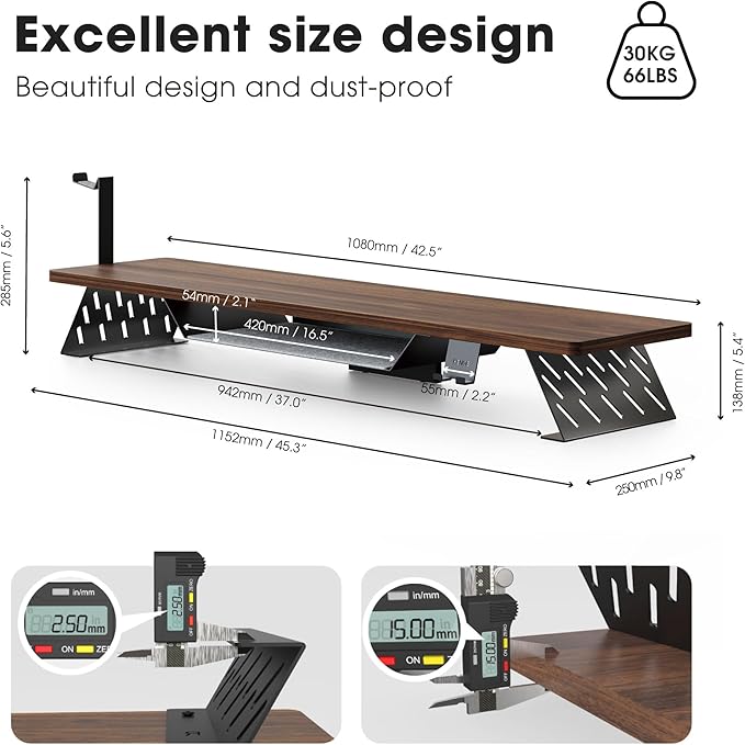 Fenge Dual Monitor Stand, 42.5 Inch Monitor Riser - Image 5