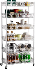 6 Shelves Storage Shelf Wire Closet Bathroom Organizers Metal Pantry Kitchen by Golpart