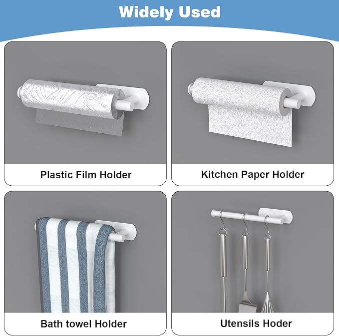 HUFEEOH Adhesive Paper Towel Holder Under Cabinet Wall Mount - Image 5