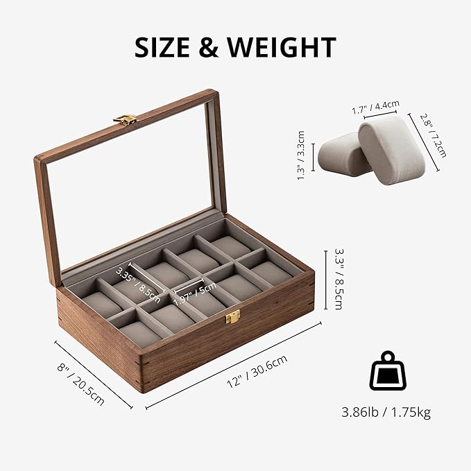 muso wood Watch Display Box, 10 Slot Watch Case - Image 6