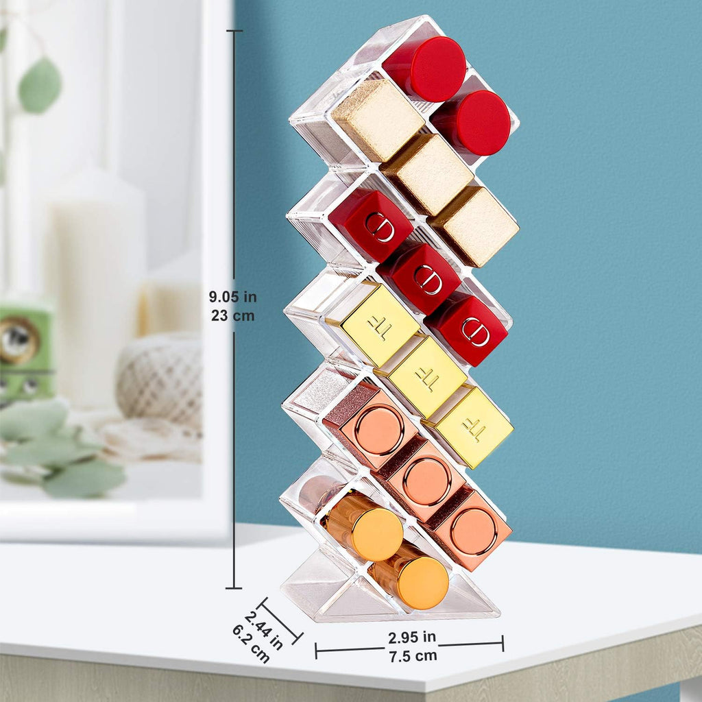 JessLab Acrylic Lipstick Organizer, 16 Slots Lip Gloss Holder Storage