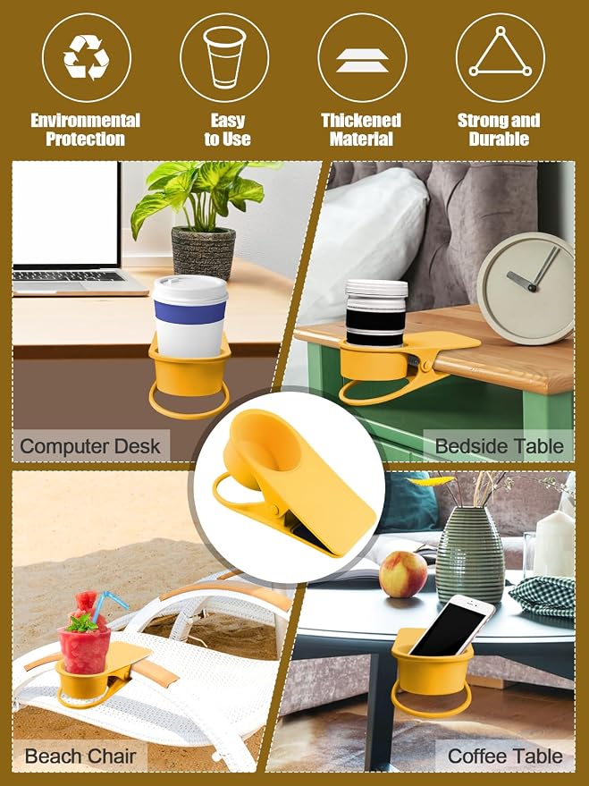 Kalolary Drinking Cup Holder Clip- Chair and Table Bottle Cup Stand The DIY - Image 7