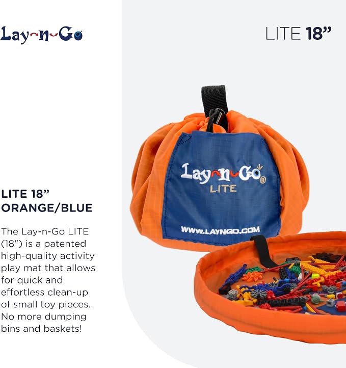 Lay-n-Go 2-in-1 Small Portable Drawstring Toys Storage Organizer and Play Mat - Image 2