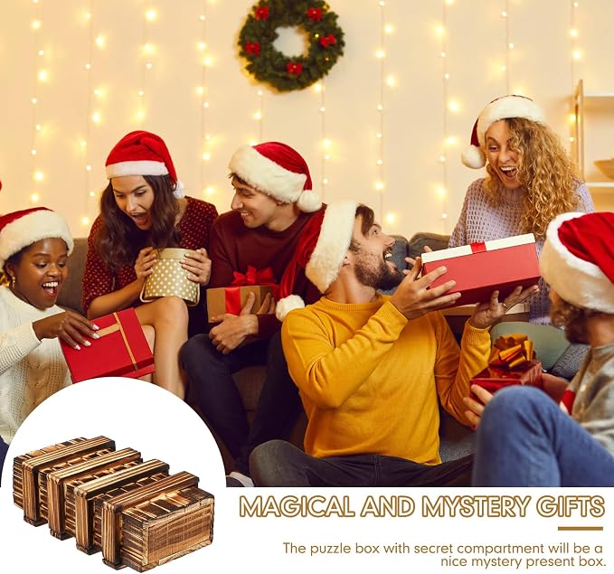 Gejoy Secret Puzzle Box Cash Gift Wooden Puzzle Box - Image 4