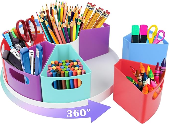 Rotating Art Supply Organizer Storage Caddy by ZERUIDM