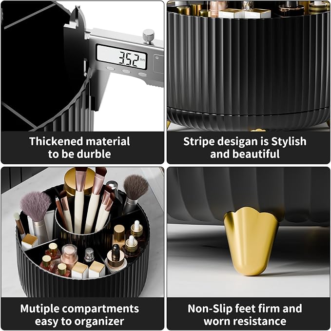 360° Rotate Makeup Brush Holder Organizer, Makeup Organizers Countertop - Image 5