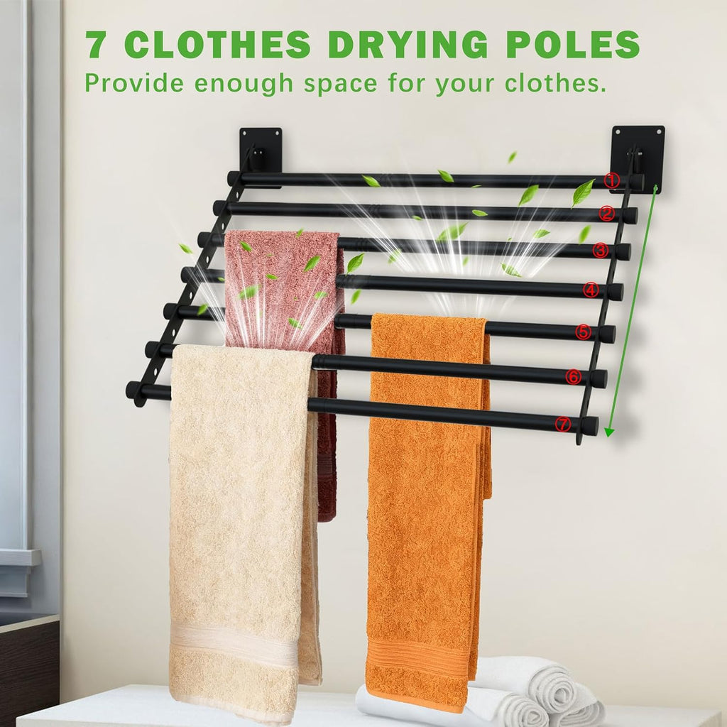 Wall Mounted Drying Rack, 43 Inches Wall Laundry Drying Rack