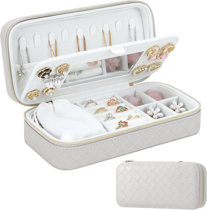 DesignSter Jewelry Organizer, Small Portable Travel Jewelry Storage by DesignSter