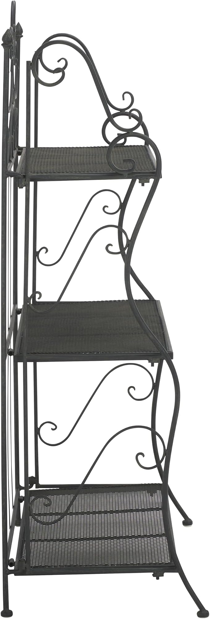 SAFAVIEH Outdoor Collection Torus Victorian Scroll Antique Black 3-Tier Shelf - Image 6