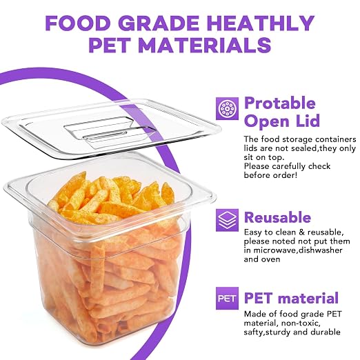 VOISEN 6 Pack Plastic Food Pan - Image 2