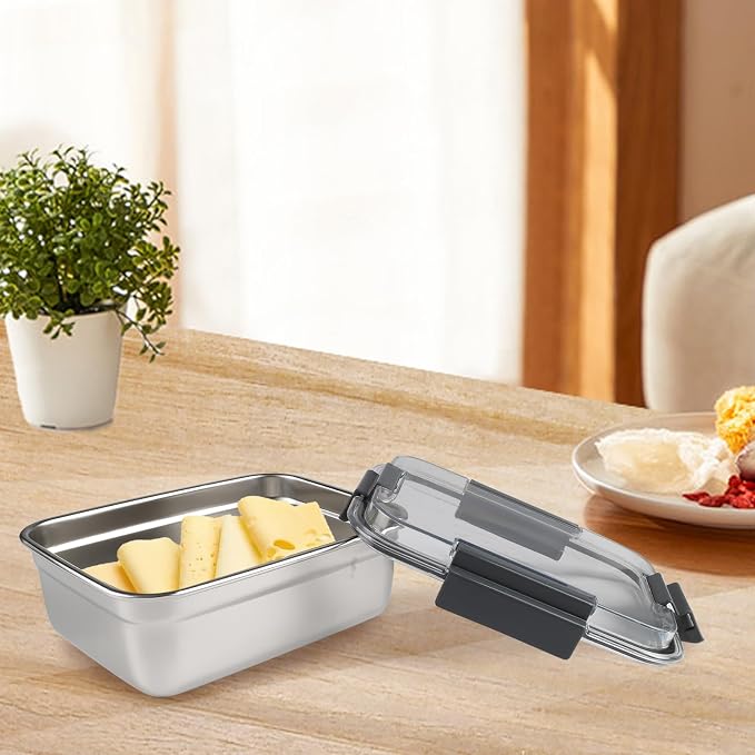 Cheese Container for Refrigerator, Cheese Stainless Steel Container - Image 5