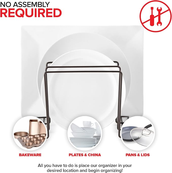 Stock Your Home Bronze Steel Baking Pan Organizer Rack - Image 3