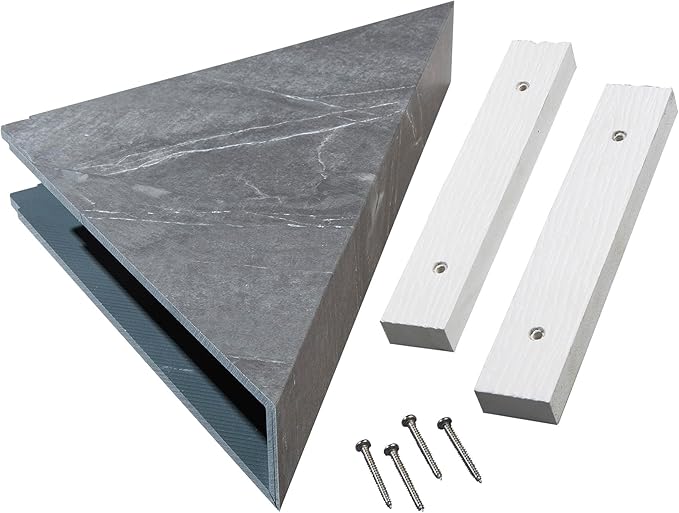 Palisade Vinyl Waterproof Corner Shower Shelf in Cracked Slate/Urban Quarry by PalisadeWallTilesandPlanks