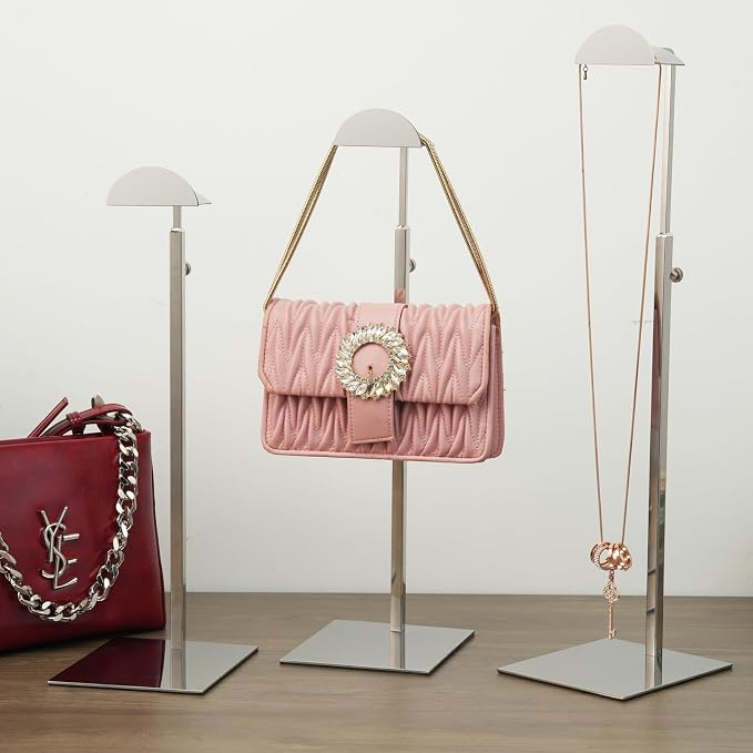 Purse Stands - 3PCS Stainless Steels Hangbag Holder Adjustable Height Purse - Image 7