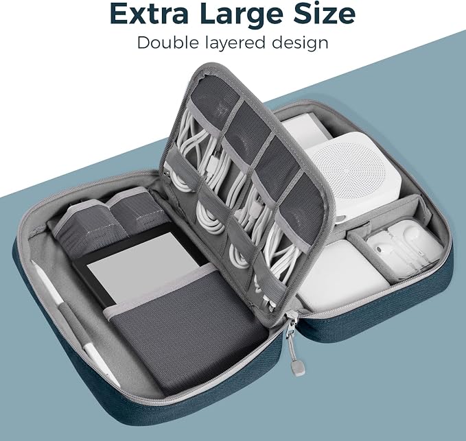 pack all Electronic Organizer Plus, Larger Capcity Cable Organizer Bag - Image 5