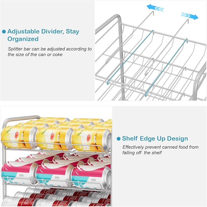 Vrisa Can Organizer for Pantry 5 Tier Canned Food Organizer Can Storage Rack - Image 3