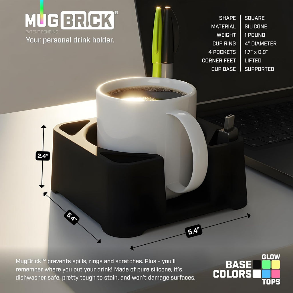 MugBrickTM Cup Holder. Anti-Spill Drink Holder for Couch. Desktop Cup