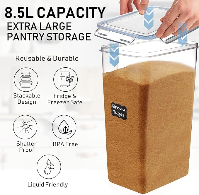 Flour Storage Container 2 PC Extra Large Food Storage Containers - Image 4