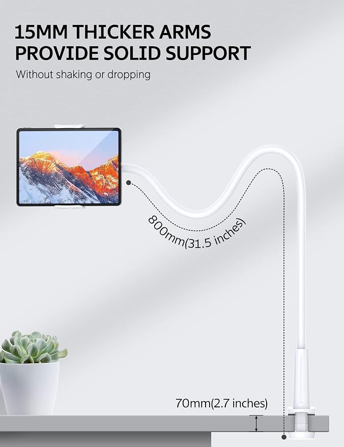 SHAWE Gooseneck Tablet Holder Phone Stand, Flexible Tablet Mount - Image 3
