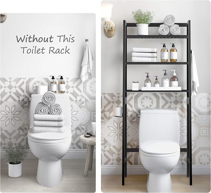 MallKing Over The Toilet Storage, Wooden 3-Tier Over-The-Toilet Rack Bathroom - Image 6