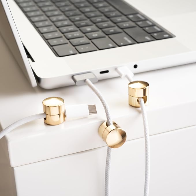 Cable Anchors for Desk Organization Gold | Premium Aluminum Cord Organizers | - Image 2
