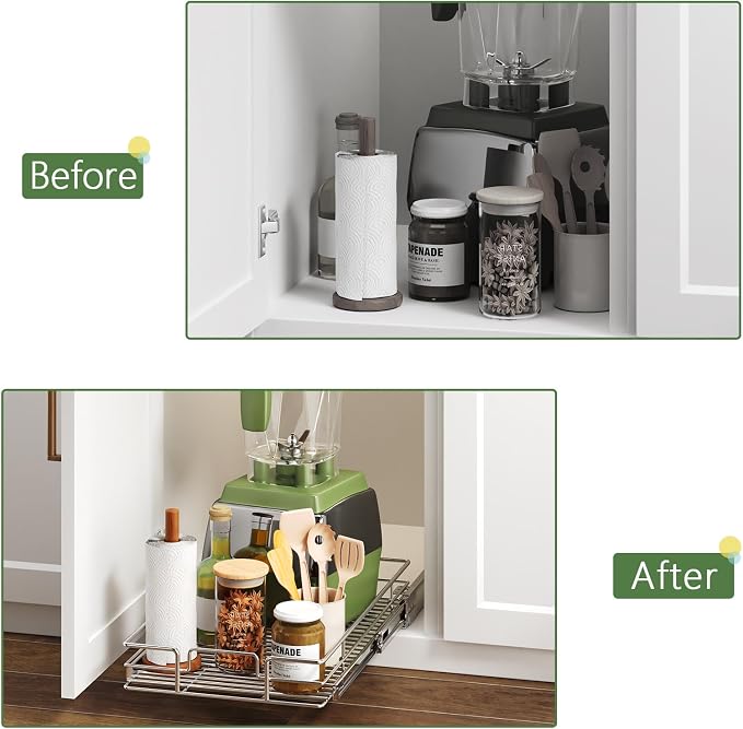 Pull Out Cabinet Organizer 16½" W x 21½" D, Heavy Duty Cabinet Pull Out Shelves - Image 8