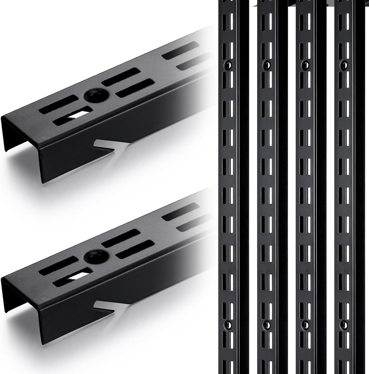 6 Pcs Shelf Rails Bracket Track 47.5 Inches Upright Closet System