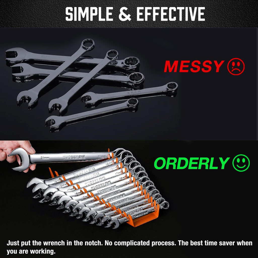 ALOANES 52-Slot Metal Wrench Organizer, Heavy Duty Wrench Organizer