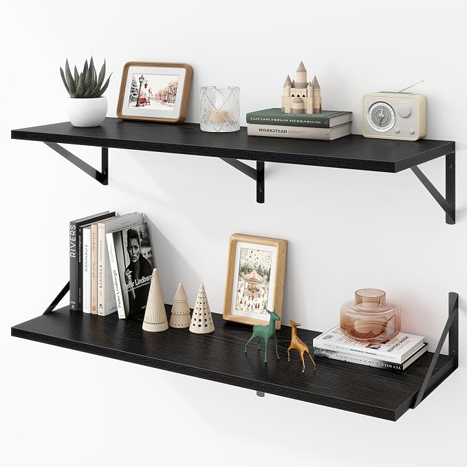 Deep Floating Shelves Wall Mounted, Living Room, Office by Acovy