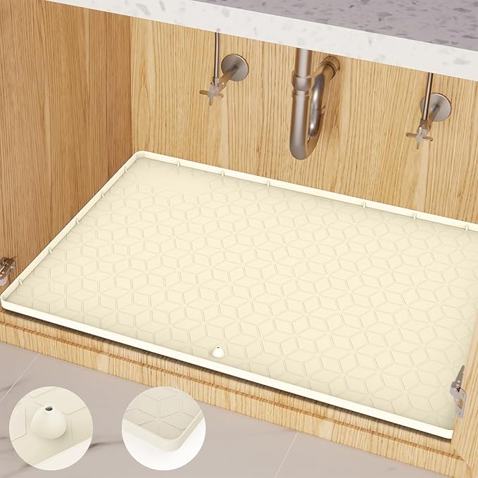 Under Sink Mat for Kitchen Silicone Waterproof Under Sink Liner, Flexible Sink by MIFADFAOtailoredtoyourhome