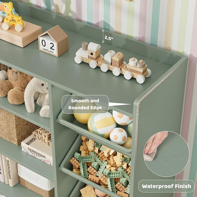 HITHOS 55" W Kids Toy Storage Organizer, Large Toy Box - Image 4