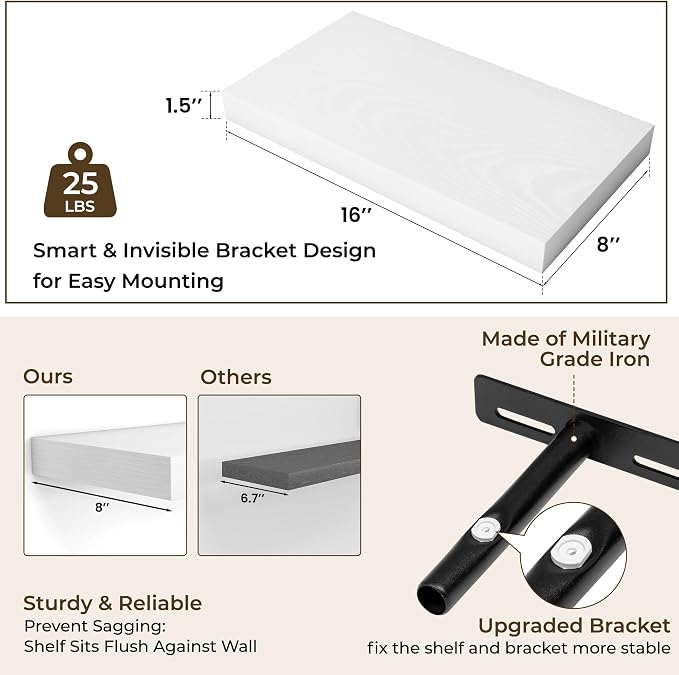 RICHFOCUS 16Inch Floating Shelves - Image 3
