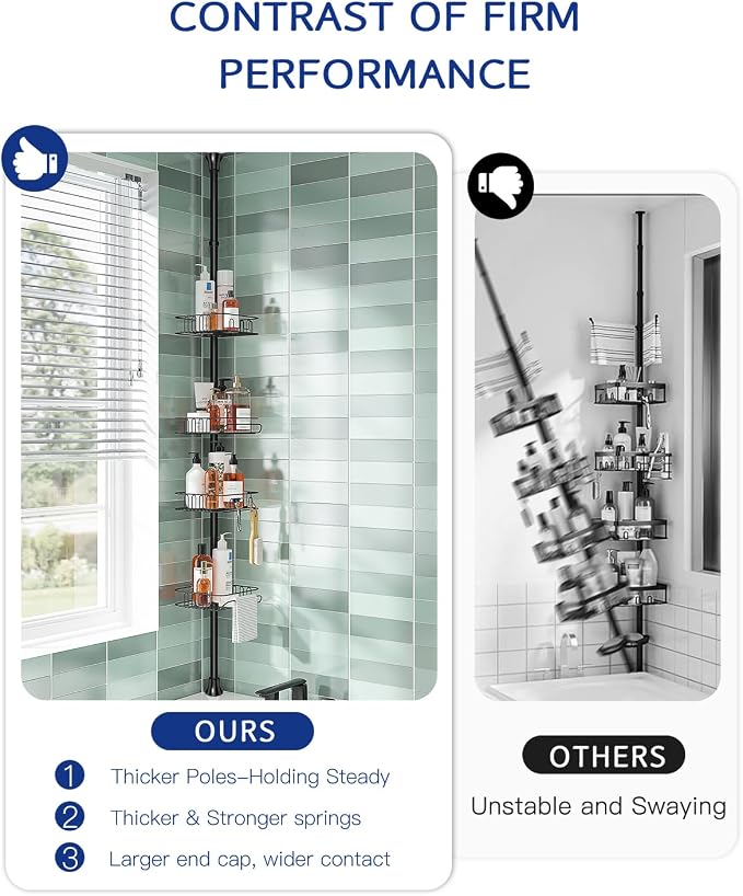 SEIRIONE Rustproof Shower Caddy and Organizer Corner - Image 3