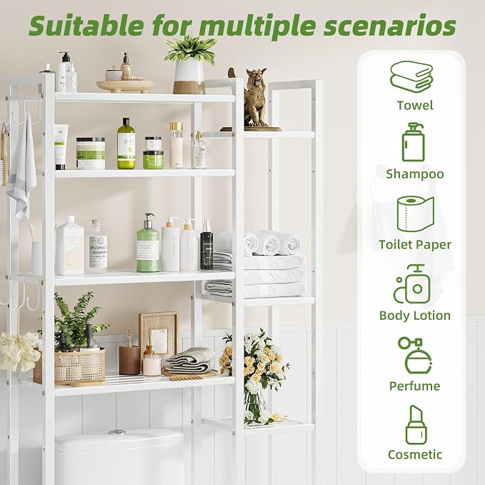 Simple Trending 8 Tier Over The Toilet Storage - Image 4