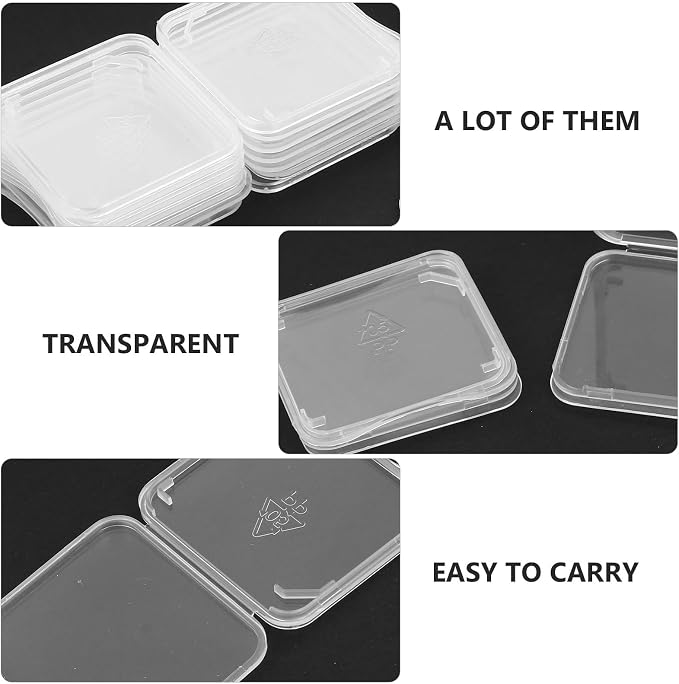 Veemoon Transparent Memory Card Storage Boxes Card Holder Cases Compact - Image 4