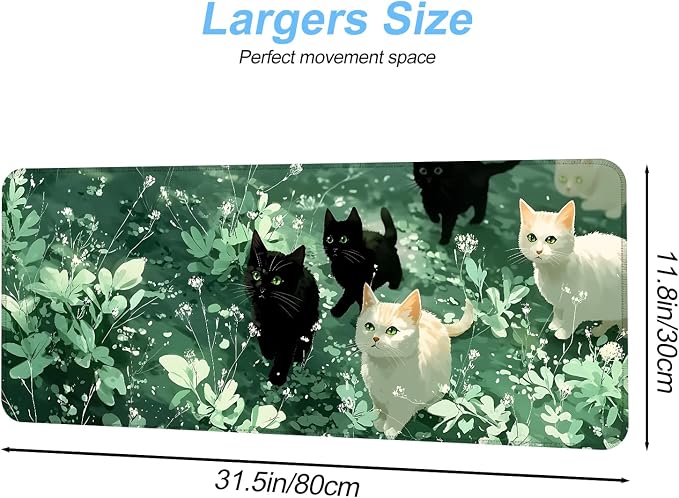 Cute Cat Mouse Pad Large Gaming Desk Mat - Image 2