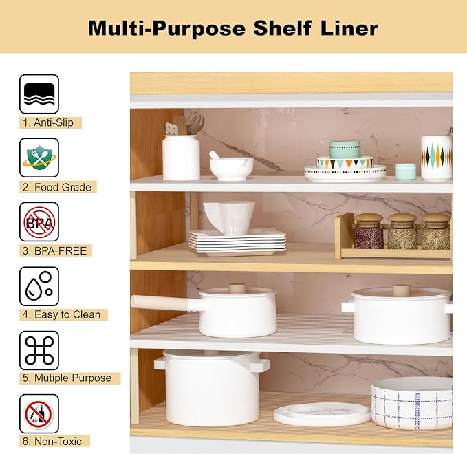 Thickened Shelf Liner, 14 in x 20 FEET Non-Slip Cabinet Liner, Washable - Image 2