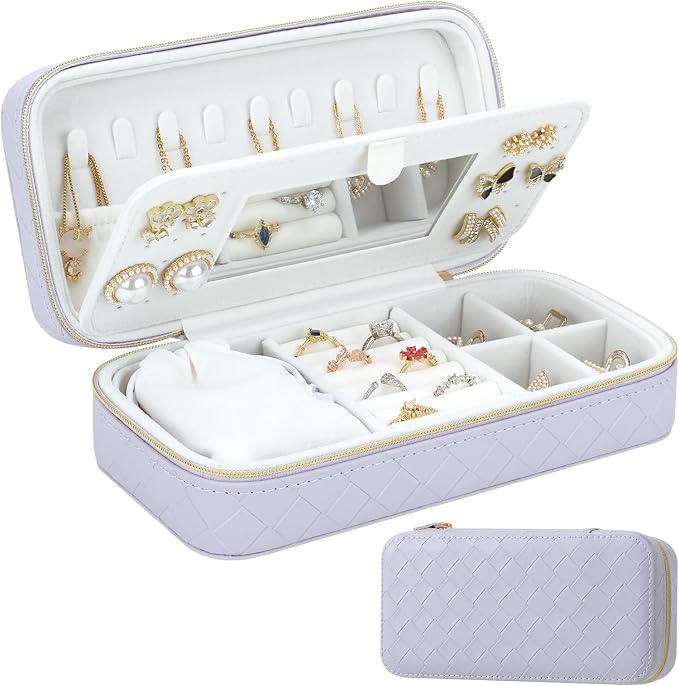 DesignSter Jewelry Organizer, Small Portable Travel Jewelry Storage by DesignSter
