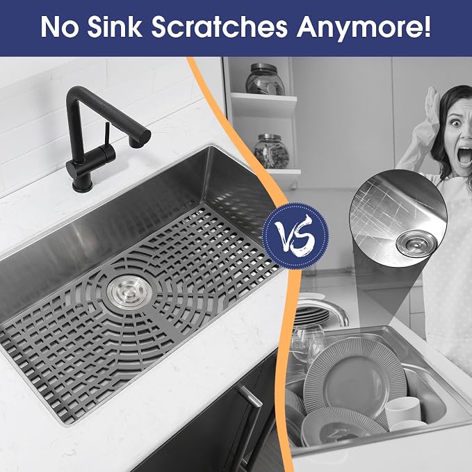 Silicone Sink Protector for Kitchen Sink 28" x 15" – Flexible Sink Mat - Image 3
