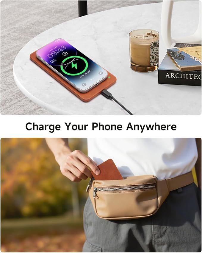 Valet Tray, Built in Wireless Charging Pad, Nightstand Organizer, Two-Toned - Image 8