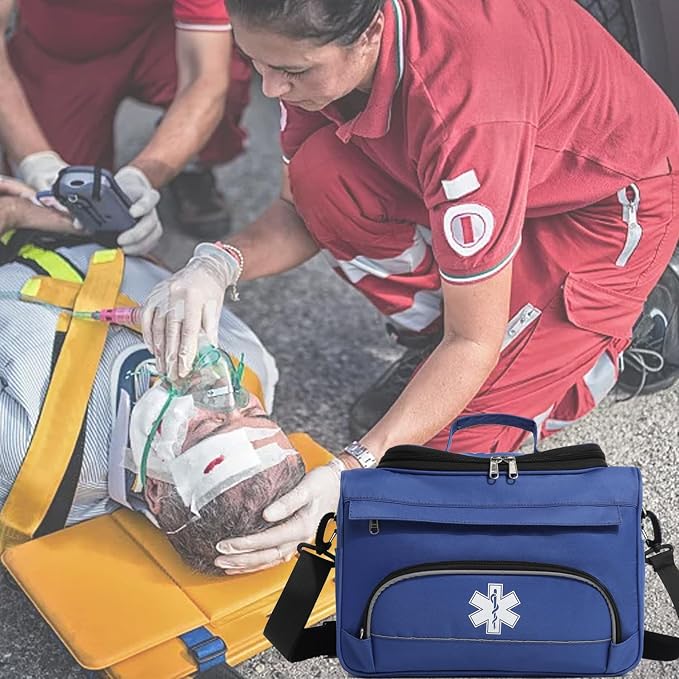 Empty Medicine Bag for Travelling Red First Aid Bag On Call Trauma Bag EMT - Image 6
