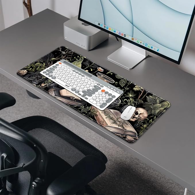 Dark Academia Witchcraft Mouse Pad, Extended Skull Magic Book Mousepad Desk Pad - Image 4