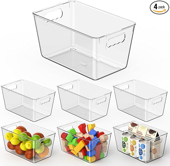 Clear Pantry Organizer Bins, Storage Containers & Plastic Containers by KJIXYUNG