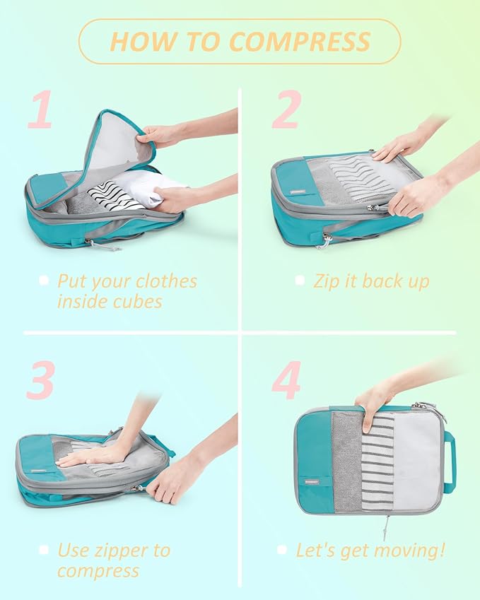 BAGSMART 6 Set /4 Set/2 Set Compression Packing Cubes - Image 6
