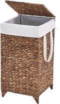 Laundry Hamper with Lid and Removable Liner Bag, Handwoven Natural Hyacinth by LGENHOOMHandwovenNaturalWaterHyacinthBasket