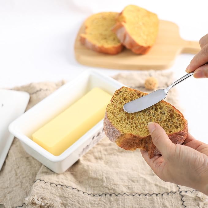 Ceramic Butter Dish with Lid Butter Keeper Butter Plate Tray - Image 6