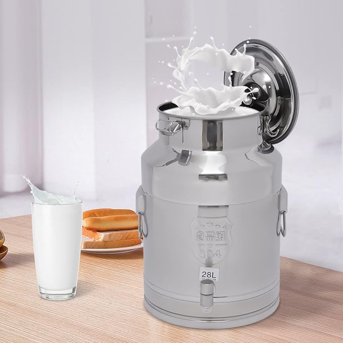 7.4Gallon Milk Can, Milk Bucket Wine Oil Rice Pail Bucket Milk Can 304 - Image 3