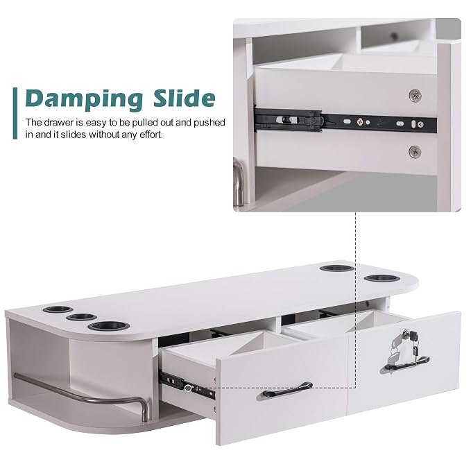 BarberPub Beauty Locking Wall Mount Styling Station, Barber Salon Station - Image 5