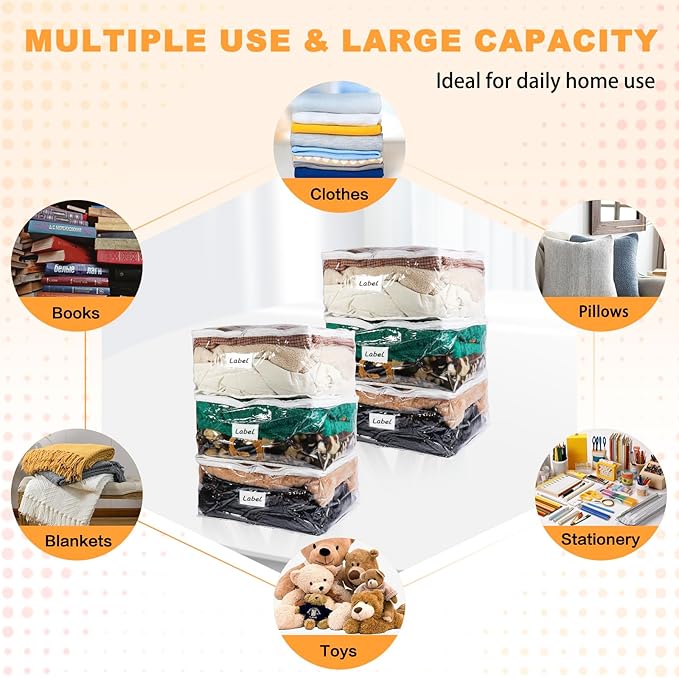 Clear Zippered Storage Bags Plastic Sweater Storage Bags - Image 4