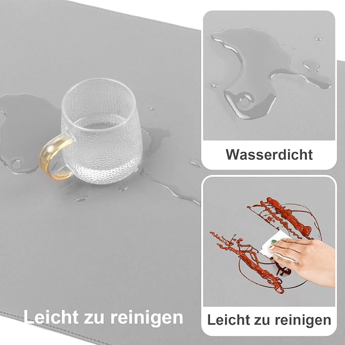 DAWNTREES Desk Mat Protector, PU Leather Desk Pad, Non Slip, Large Mouse Pad - Image 5